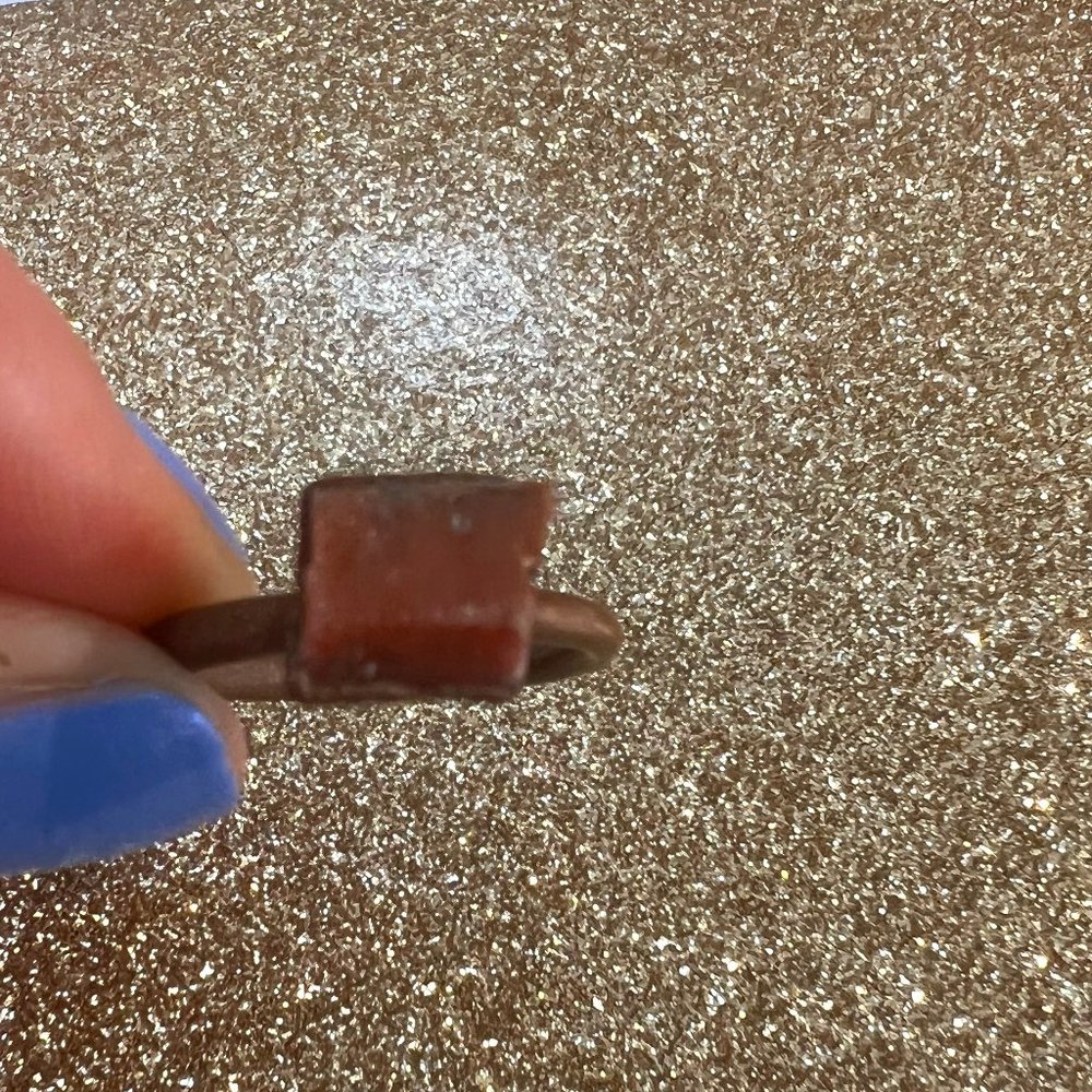 Genuine Solitaire Raw / Natural Ruby Copper Ring Size 7